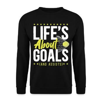 Hockey sur gazon : La vie est une question d’objectifs - Sweat-shirt Unisexe - noir - Devant - Alina (178cm) & Michal (187cm)