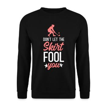 Field Hockey Don't Let The Skirt - Unisex Sweatshirt - black - Front - Alina (178cm) & Michal (187cm)