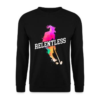 Hockey sur gazon aquarelle implacable - Sweat-shirt Unisexe - noir - Devant - Alina (178cm) & Michal (187cm)