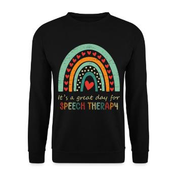 C’est un grand jour pour l’orthophonie - Sweat-shirt Unisexe - noir - Devant - Alina (178cm) & Michal (187cm)