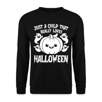 Juste un enfant qui aime vraiment Halloween - Kids Hal - Sweat-shirt Unisexe - noir - Devant - Alina (178cm) & Michal (187cm)