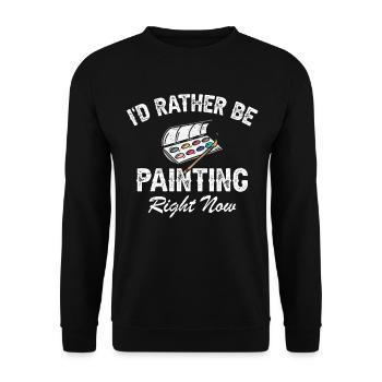Je préfère peindre en ce moment - Sweat-shirt Unisexe - noir - Devant - Alina (178cm) & Michal (187cm)