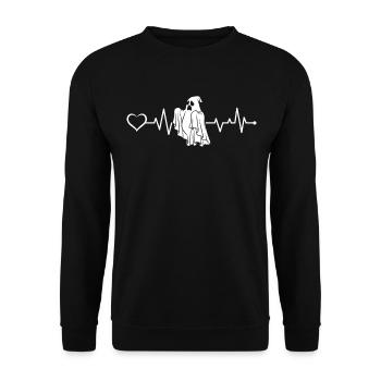 Halloween Ghost Heartbeat Ghost Halloween - Unisex Sweatshirt - black - Front - Alina (178cm) & Michal (187cm)