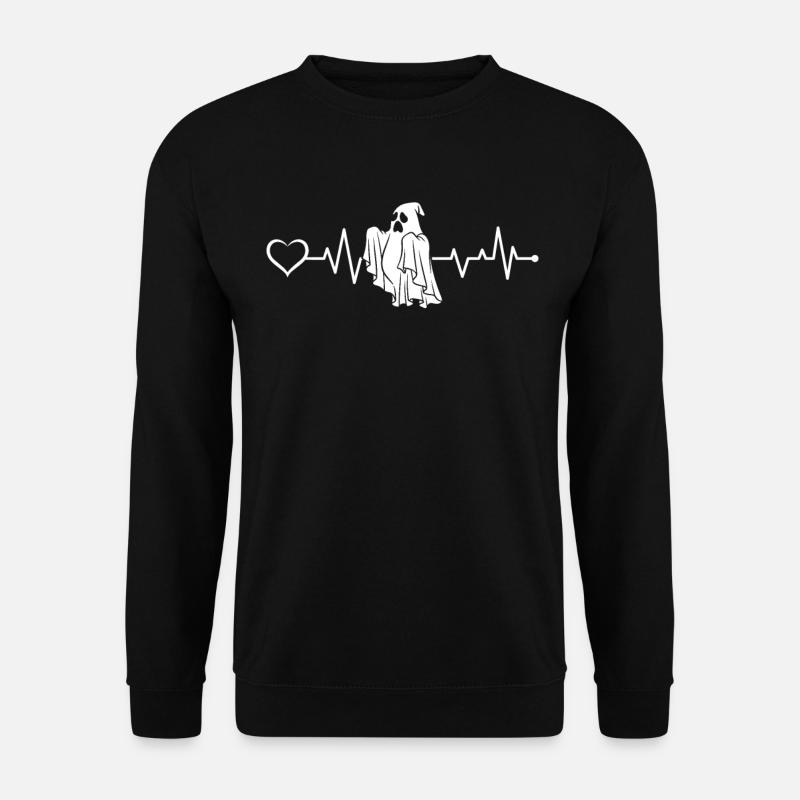 Halloween Ghost Heartbeat Ghost Halloween - Unisex Pullover - Schwarz