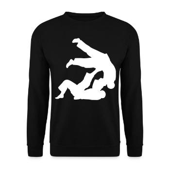 Brazilian Jiu-Jitsu BJJ - Unisex Sweatshirt - black - Front - Alina (178cm) & Michal (187cm)