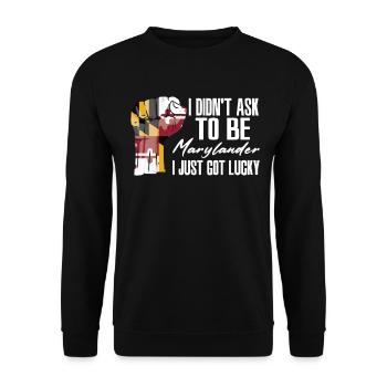 Marylander American US Patriot USA Grown Maryland - Unisex Sweatshirt - black - Front - Alina (178cm) & Michal (187cm)