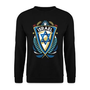 Stolzes Erbe - Heroisches Wappen für Israel - Unisex Pullover - Schwarz - Vorne - Alina (178cm) & Michal (187cm)