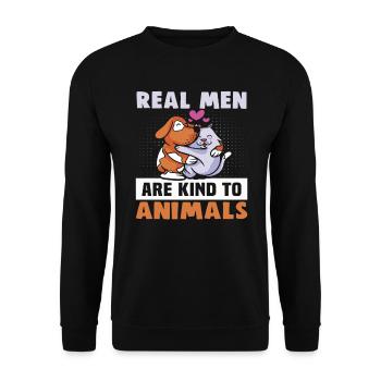 Hunderettungs Designs Für Tierrechtsaktivisten - Unisex Pullover - Schwarz - Vorne - Alina (178cm) & Michal (187cm)