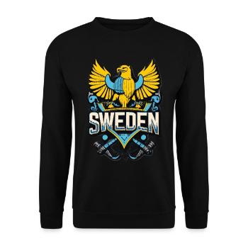 Pride of Sweden - Our Heroic Coat of Arms - Unisex Sweatshirt - black - Front - Alina (178cm) & Michal (187cm)