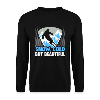 Skieurs Neige, froid mais beau Ski - Sweat-shirt Unisexe - noir - Devant - Alina (178cm) & Michal (187cm)