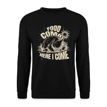 Food Coma Here I Come: Kids Funny For Thanksgiving - Unisex Sweatshirt - black - Front - Alina (178cm) & Michal (187cm)