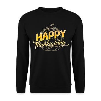 Happy Thanksgiving - Kids Funny For Thanksgiving - Unisex Sweatshirt - black - Front - Alina (178cm) & Michal (187cm)