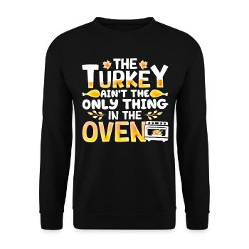 La dinde n’est pas la seule chose - Thanksgiving - Sweat-shirt Unisexe - noir - Devant - Alina (178cm) & Michal (187cm)