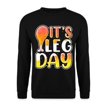 Thankful: It's Leg Day Kids Funny For Thanksgiving - Unisex Sweatshirt - black - Front - Alina (178cm) & Michal (187cm)