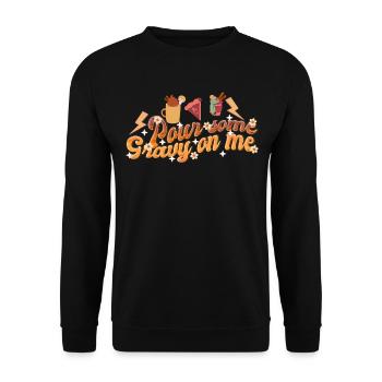Versez de la sauce sur moi - Retro Thanksgiving Women - Sweat-shirt Unisexe - noir - Devant - Alina (178cm) & Michal (187cm)