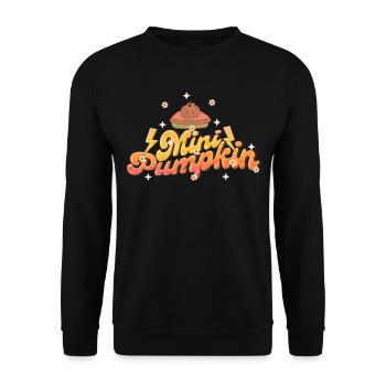 Lustiger Kleiner Pumpkin Retro Thanksgiving Women - Unisex Pullover - Schwarz - Vorne - Alina (178cm) & Michal (187cm)