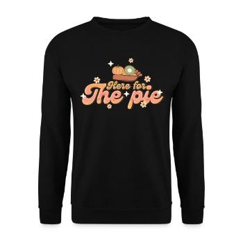 Reconnaissant ici pour la tarte rétro Thanksgiving femmes - Sweat-shirt Unisexe - noir - Devant - Alina (178cm) & Michal (187cm)