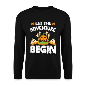 Halloween Party - Let The Adventure Begin - Hallow - Unisex Sweatshirt - black - Front - Alina (178cm) & Michal (187cm)
