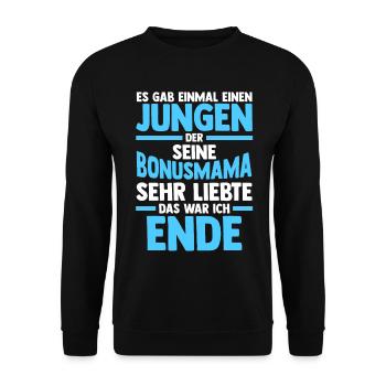 Stiefmutter Stiefmama Bonusmama Stiefsohn - Unisex Pullover - Schwarz - Vorne - Alina (178cm) & Michal (187cm)