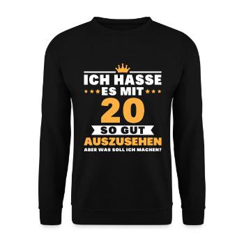 Ich hasse es mit 20 Geburtstag Gut Aussehen - Unisex Pullover - Schwarz - Vorne - Alina (178cm) & Michal (187cm)