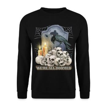 Scary Skull, Black Raven, Spider - Unisex Sweatshirt - black - Front - Alina (178cm) & Michal (187cm)