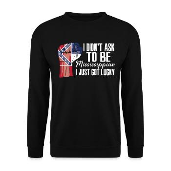 Mississippian American US Patriot USA Grown - Unisex Sweatshirt - black - Front - Alina (178cm) & Michal (187cm)