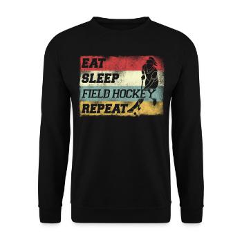 Hockey sur gazon rétro vintage manger - Sweat-shirt Unisexe - noir - Devant - Alina (178cm) & Michal (187cm)