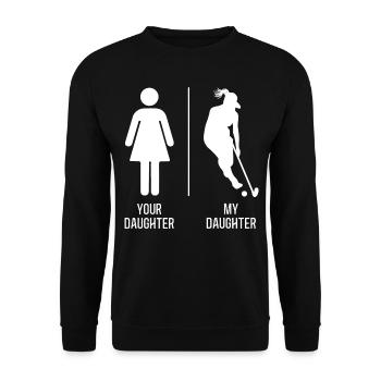 Hockey sur gazon Votre fille Mon - Sweat-shirt Unisexe - noir - Devant - Alina (178cm) & Michal (187cm)