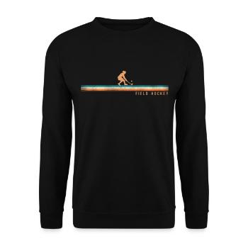 Field Hockey Retro Vintage Field - Unisex Pullover - Schwarz - Vorne - Alina (178cm) & Michal (187cm)