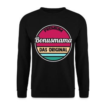 Stiefmutter Stiefmama Bonusmama - Unisex Pullover - Schwarz - Vorne - Alina (178cm) & Michal (187cm)