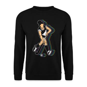 Field Hockey Retro - Unisex Sweatshirt - black - Front - Alina (178cm) & Michal (187cm)