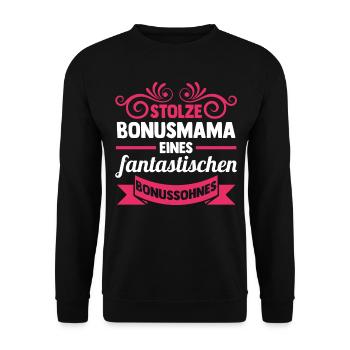 Stiefmutter Stiefmama Bonusmama - Unisex Pullover - Schwarz - Vorne - Alina (178cm) & Michal (187cm)