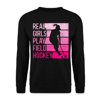 Field Hockey Real Girls Play Field - Unisex Sweatshirt - black - Front - Alina (178cm) & Michal (187cm)