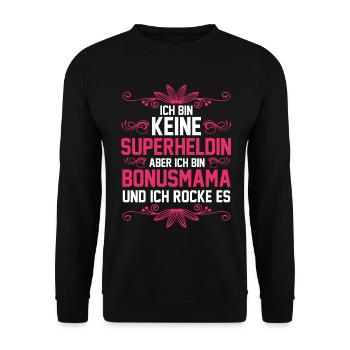 Stiefmutter Stiefmama Bonusmama - Unisex Pullover - Schwarz - Vorne - Alina (178cm) & Michal (187cm)