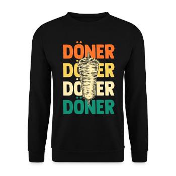 Dönerspieß Kebab Döner - Unisex Pullover - Schwarz - Vorne - Alina (178cm) & Michal (187cm)