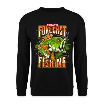 Rétro Vintage Poisson, Pêche, Pêcheur Dire - Sweat-shirt Unisexe - noir - Devant - Alina (178cm) & Michal (187cm)