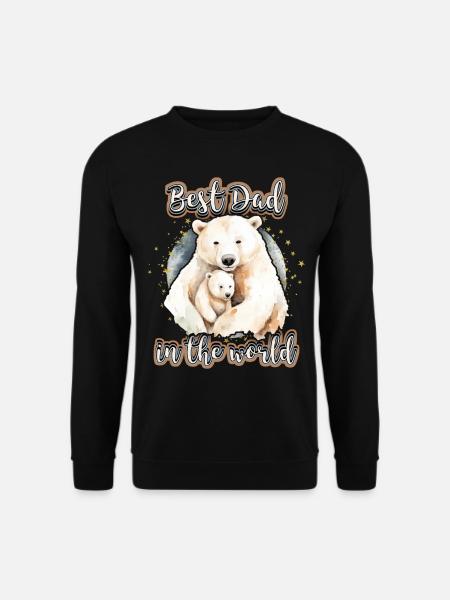 Best Dad In The World, Spruch Vatertag, Eisbären - Unisex Pullover - Schwarz