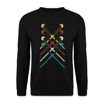 Hockey sur gazon Retro Hockey Sticks - Sweat-shirt Unisexe - noir - Devant - Alina (178cm) & Michal (187cm)