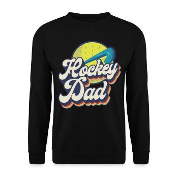 Field Hockey Dad Retro Hockey Dad - Unisex Pullover - Schwarz - Vorne - Alina (178cm) & Michal (187cm)
