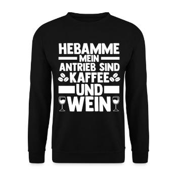 Geburtshelferin Hebamme - Unisex Pullover - Schwarz - Vorne - Alina (178cm) & Michal (187cm)