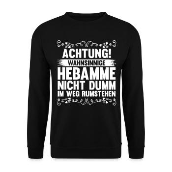Geburtshelferin Hebamme - Unisex Pullover - Schwarz - Vorne - Alina (178cm) & Michal (187cm)