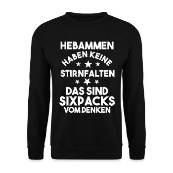 Geburtshelferin Hebamme - Unisex Pullover - Schwarz - Vorne - Alina (178cm) & Michal (187cm)