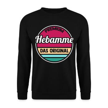 Geburtshelferin Hebamme - Unisex Pullover - Schwarz - Vorne - Alina (178cm) & Michal (187cm)