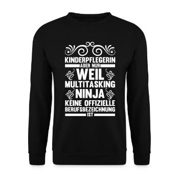 Erzieherin Kindergärtnerin Kinderpflegerin - Unisex Pullover - Schwarz - Vorne - Alina (178cm) & Michal (187cm)