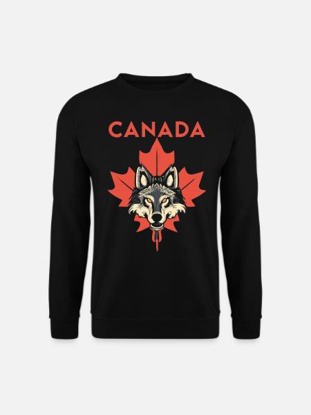 Canada Wolf Maple Leaf - Unisex Sweatshirt - black