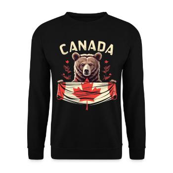 Canada Bear Flag - Unisex Sweatshirt - black - Front - Alina (178cm) & Michal (187cm)