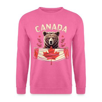 Canada Bear Flag - Unisex Sweatshirt - pink - Front