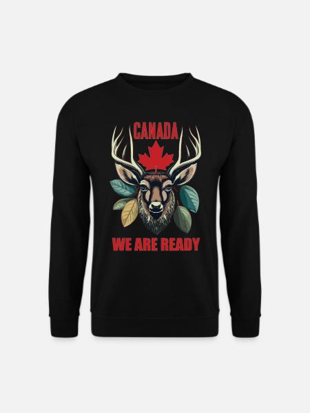 Canada Deer Maple Leaf - Unisex Sweatshirt - black