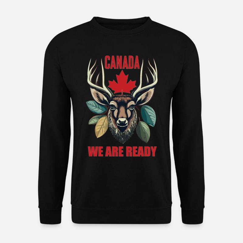 Canada Deer Maple Leaf - Unisex Sweatshirt - black