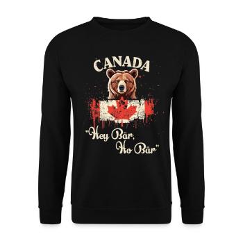 Canadian Adventure with Bears - Unisex Sweatshirt - black - Front - Alina (178cm) & Michal (187cm)
